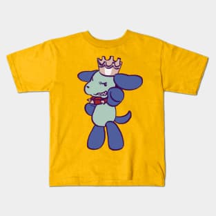 kobato blue dog ioryogi san posing with crown Kids T-Shirt